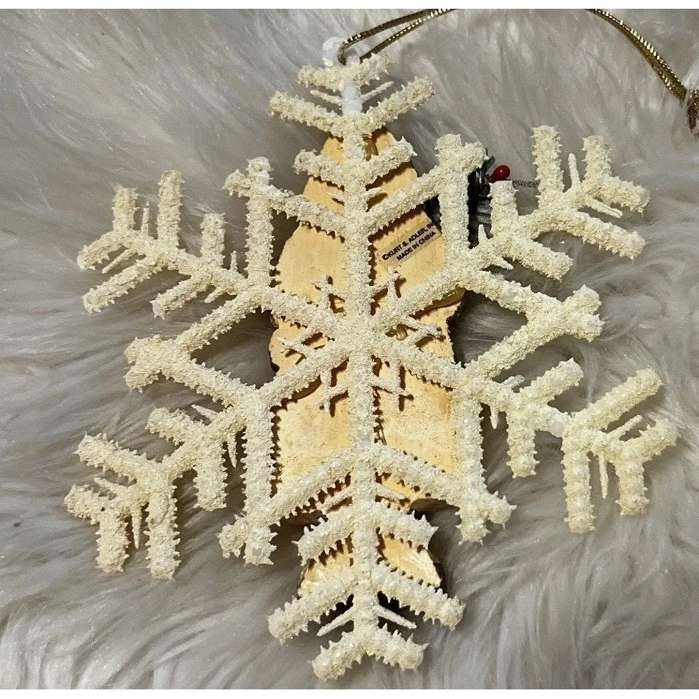 Kurt S Adler Victorian Santa Snowflake Midwest Cristmas Ornament Lot 4‎ Set